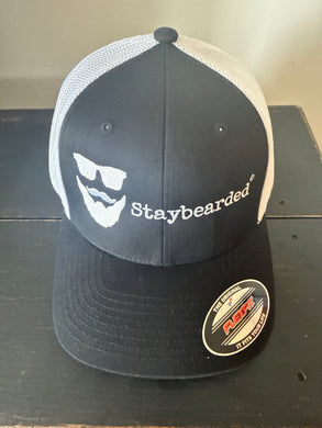 Flexfit Hats - Black w/white mesh back. White embroidery.