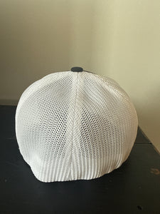 Flexfit Hats - Black w/white mesh back. White embroidery.
