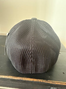 Flexfit “Hats” Camo w/Mesh back. Black embroidery
