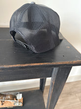 Leather patch Snapback Hats Gray w/black mesh back.  - Left side Leather patch.